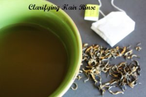 green tea rinse to clarify hair
